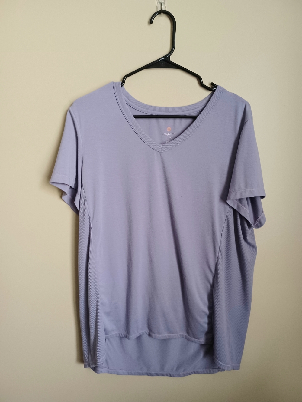 Women's Size L Purple Tangerine Lightweight Polyester Rayon Spandex T-Shirt Top